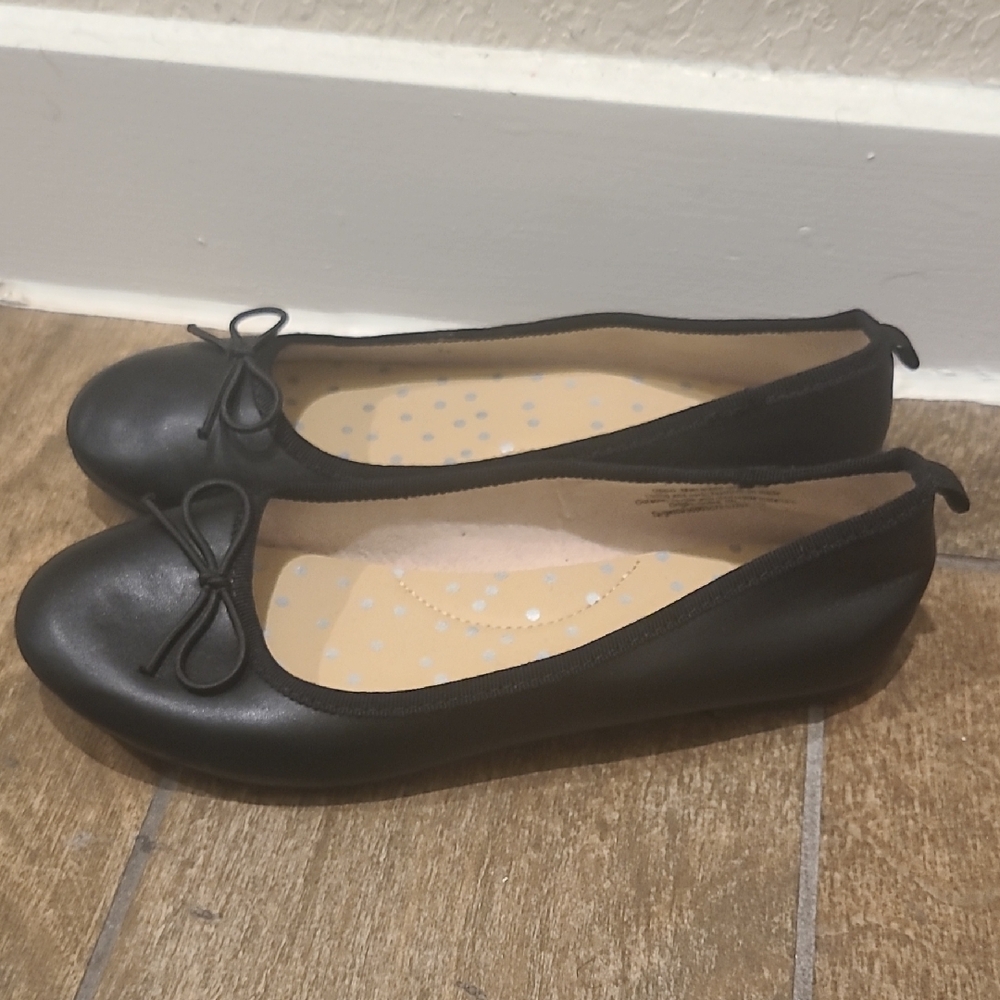 Cat & Jack Black Dress Ballet Flats with Bow